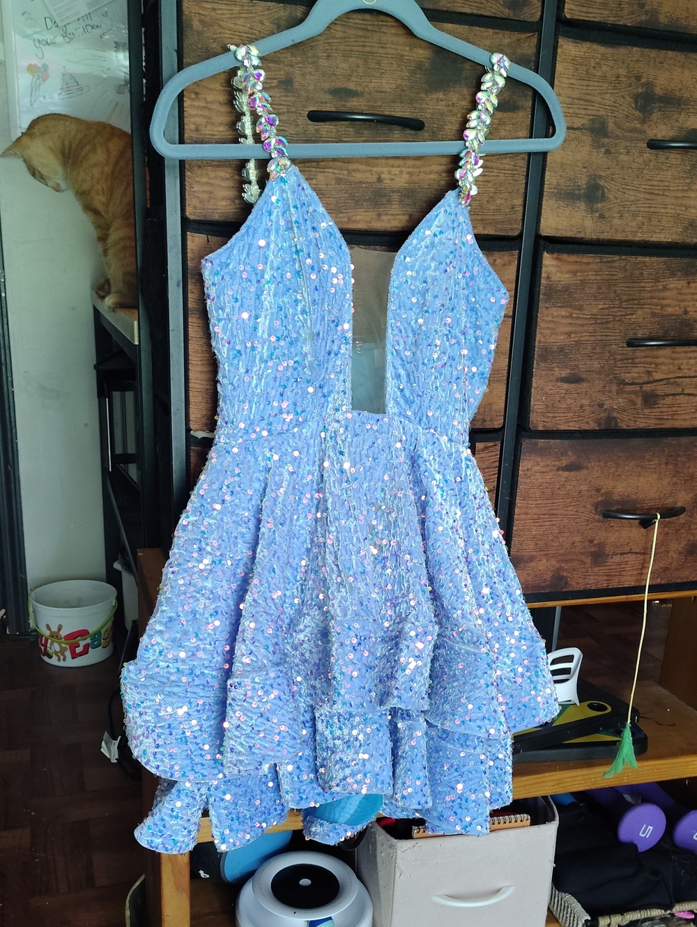 Sparkle Sequin Light Blue Party Dress for Girls